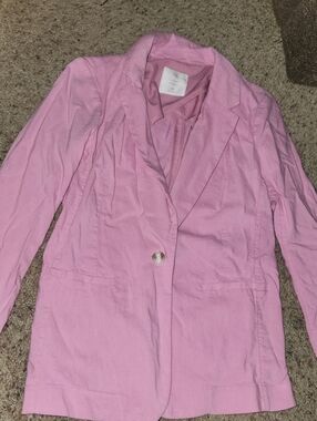 LC Lauren Conrad Pink Single-Button Blazer
